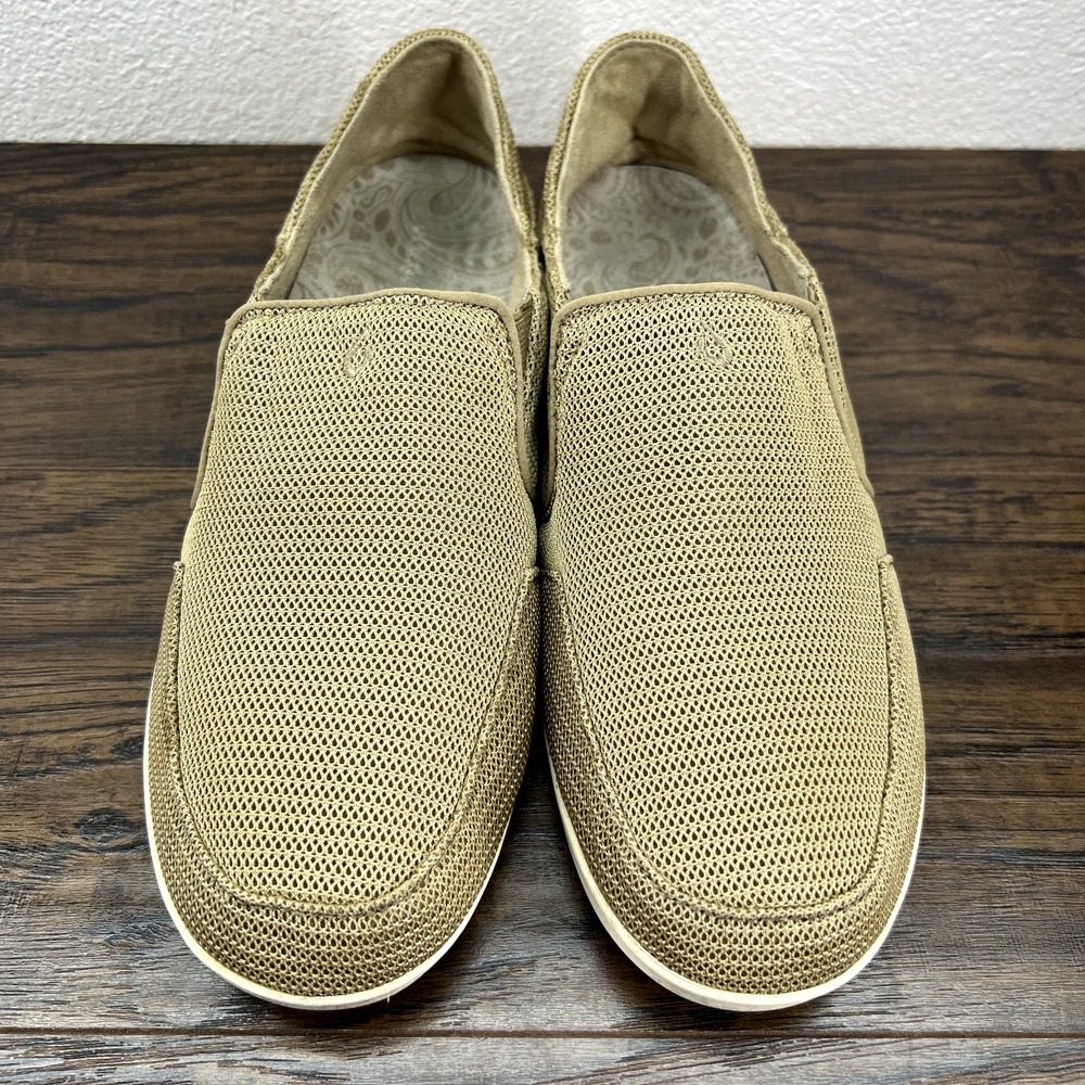 Olukai Womens Shoes Size 9.5 Wailua Mesh Tan Comfort Flats Slip On - Picture 2 of 10